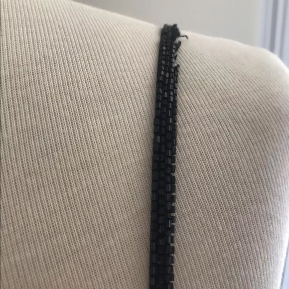 Cache long black beaded evening gown-Medium - Picture 6 of 8